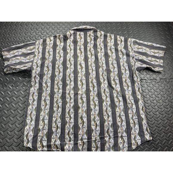 Triumph Motorcycles Shirt Adult Extra Large Gray Stripe Outdoor Casual Men's - Picture 14 of 14